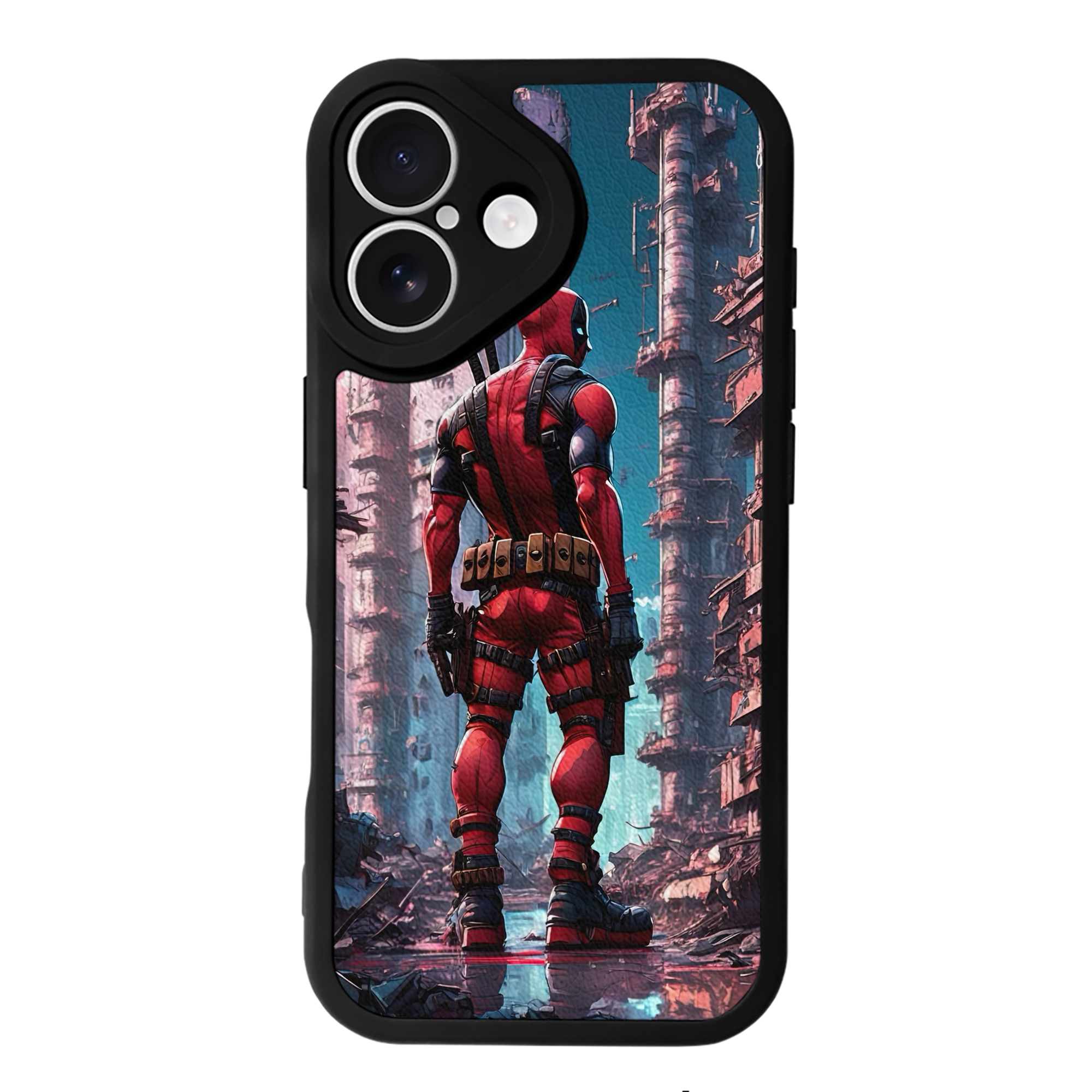 （画像用） Deadpool デッドプール 【iPhone 16シリーズ対応】シリコンスマホケース（レザー調） 材質：シリコン